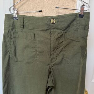 Anthropology Maeve Forest Green Colette wide leg. Trousers